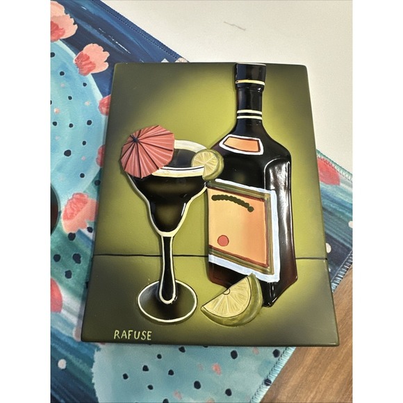 Will Rafuse 3D Cocktail Wall Art Vibrant Tiles 8 x 6 Inches‎ in VGC. - Picture 1 of 5